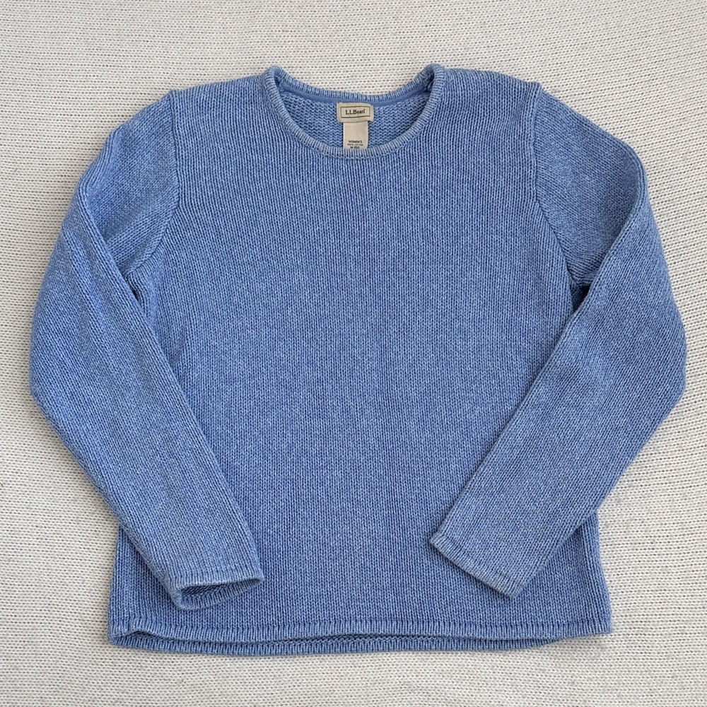 LL Bean 100% Cotton Sweater Blue Size Medium